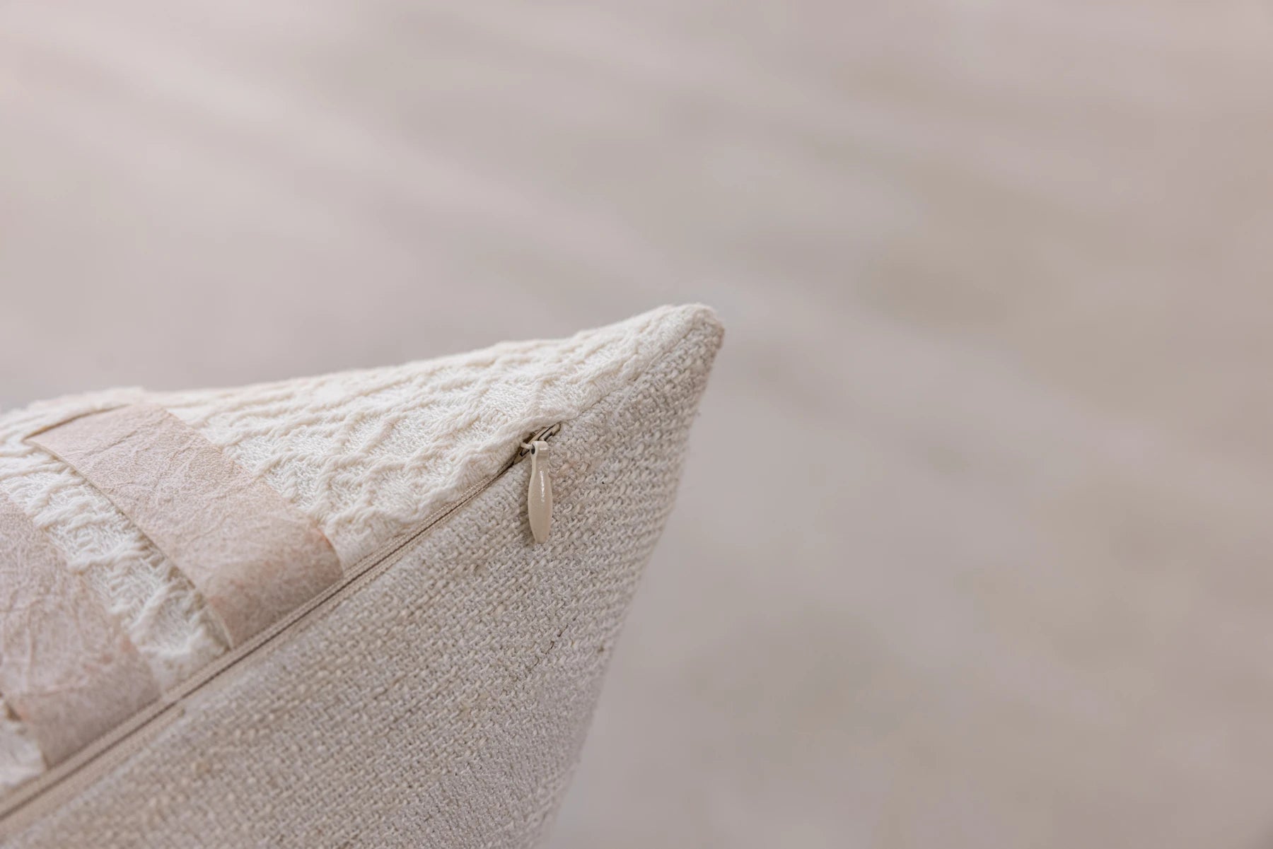 Amber Rhythm Ivory Rhythm Cushion Cover - Zip & seam