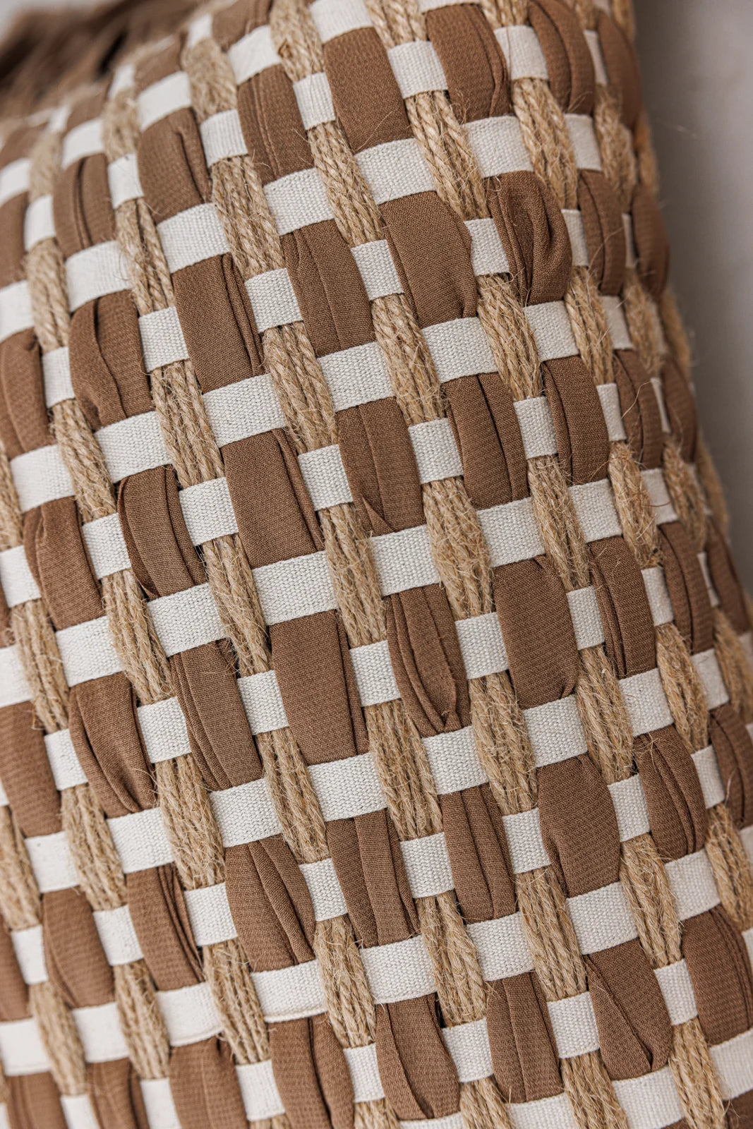 Earth Weave Fringe Weave Cushion Cover - Texture