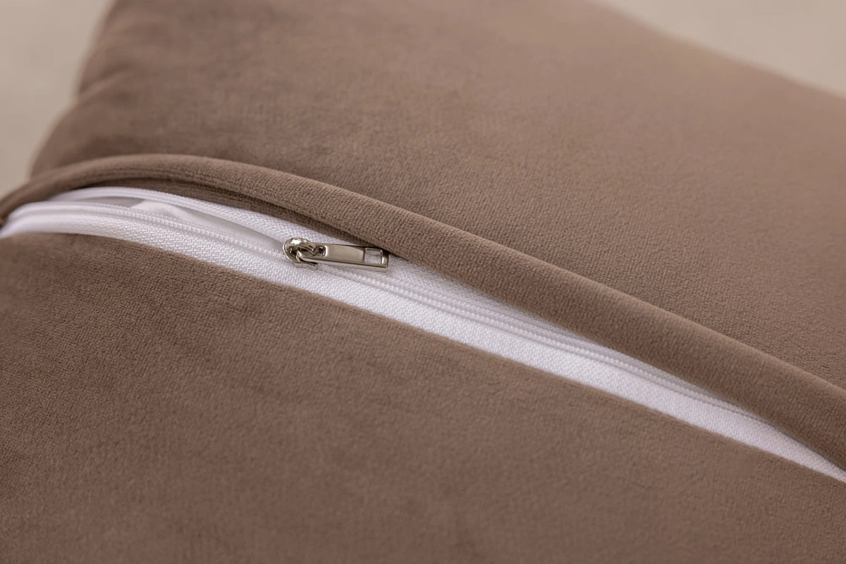 Cacao Fringe Panel Cushion Cover - Zip & seam