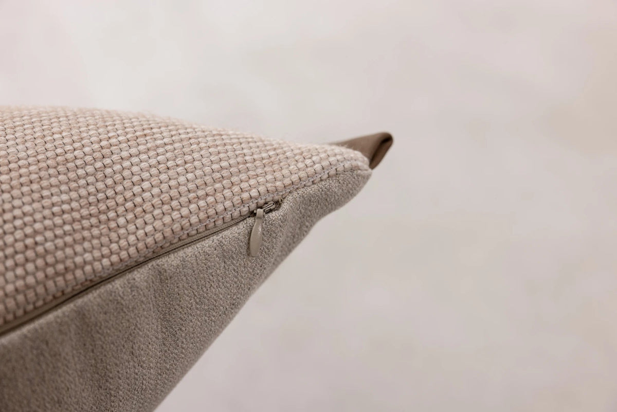 Cacao Fringe Border Cushion Cover - Zip & seam