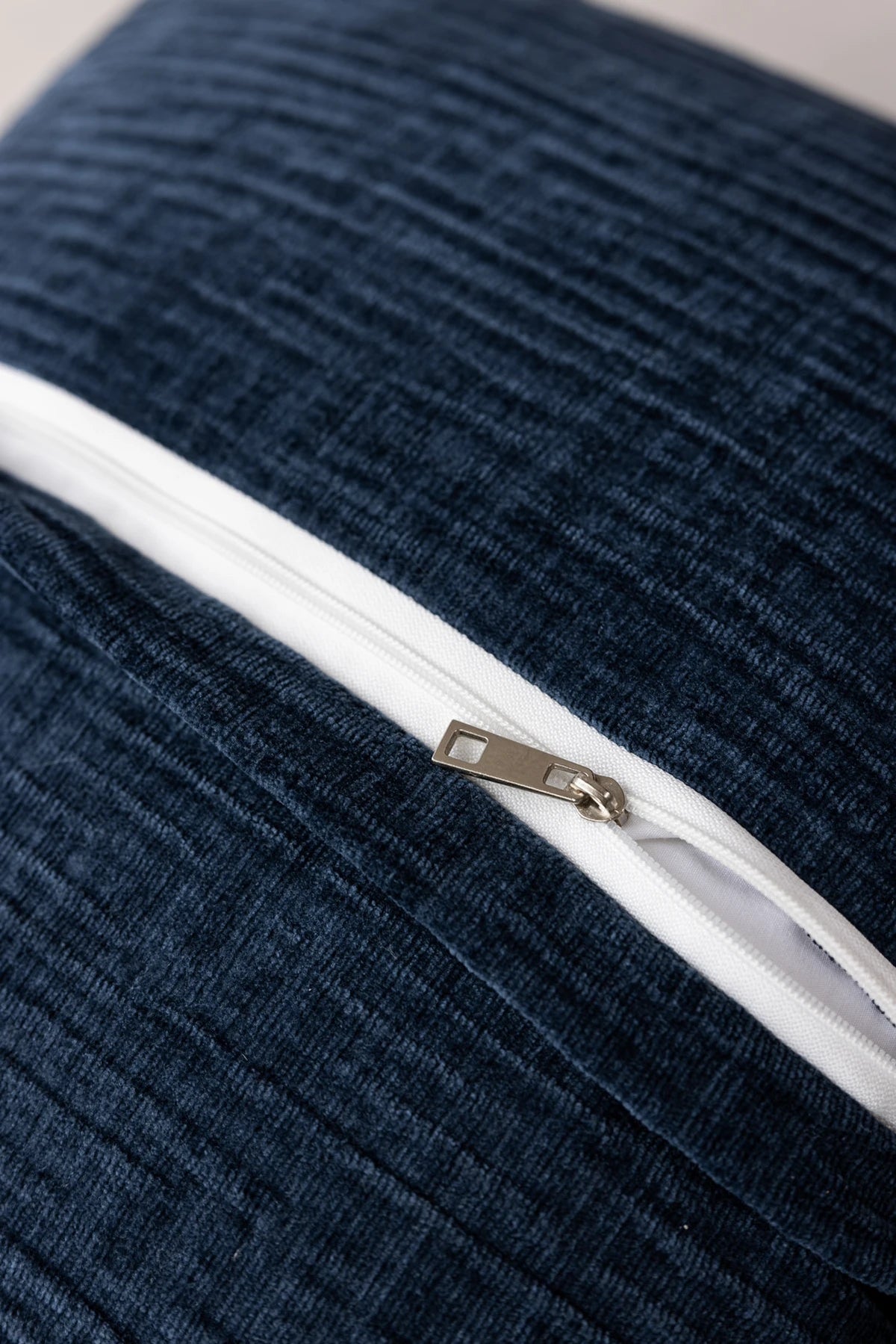 Midnight Line Blue Rhythm Cushion Cover - Zip & seam