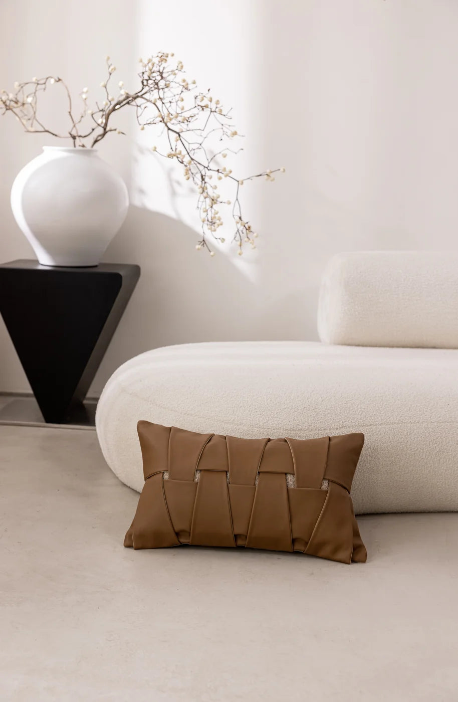 Bronze Relief Plait No. 01 Lumbar Cushion Cover - Full view