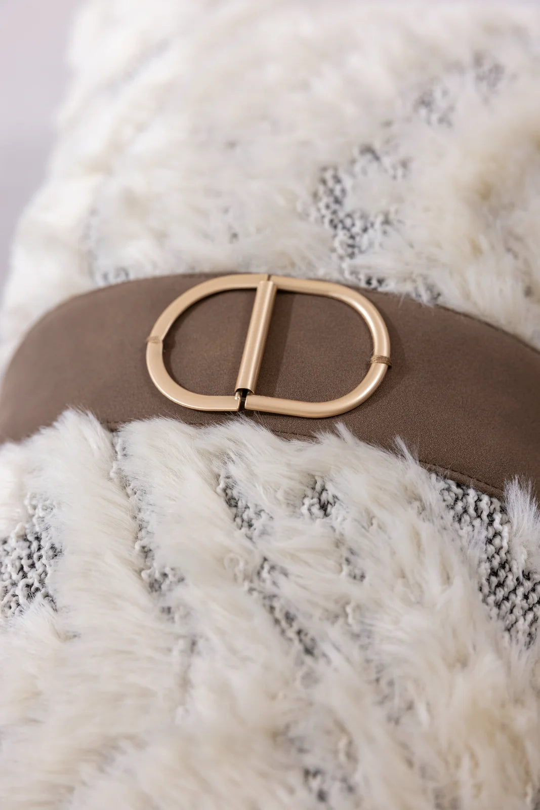 Sand Archive Buckle Lumbar Cushion Cover - Texture