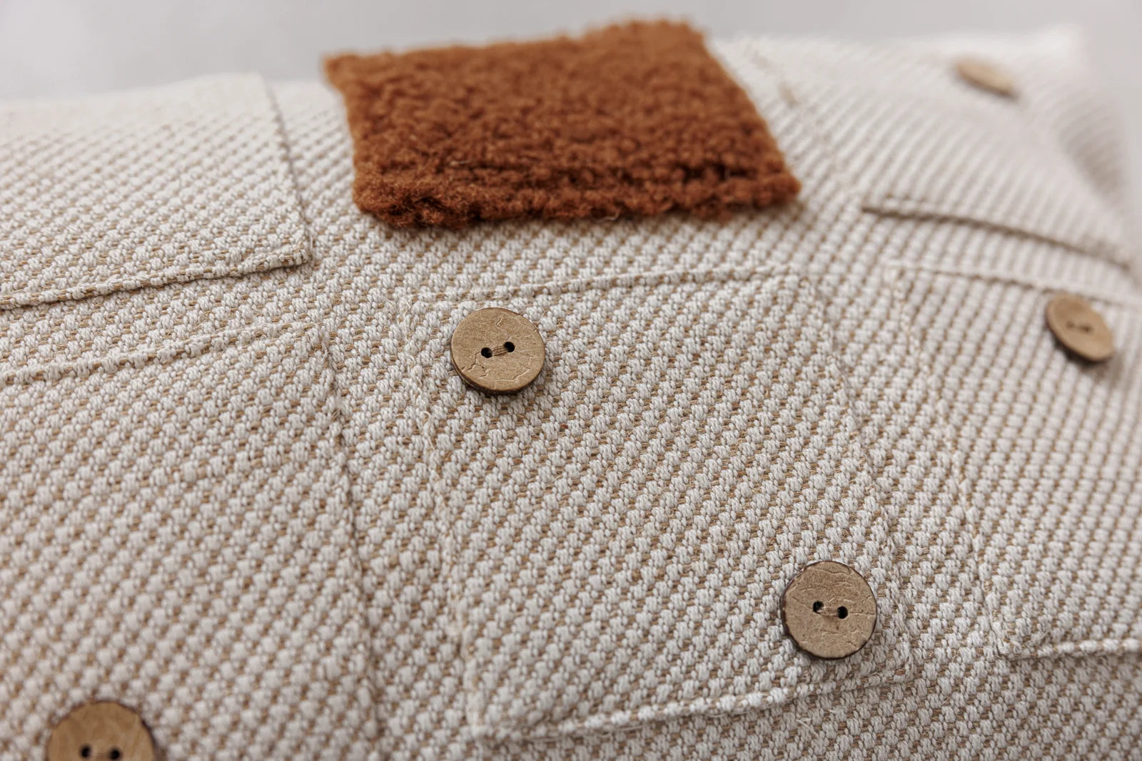 Atelier Ecru Composition Lumbar Cushion Cover - Texture