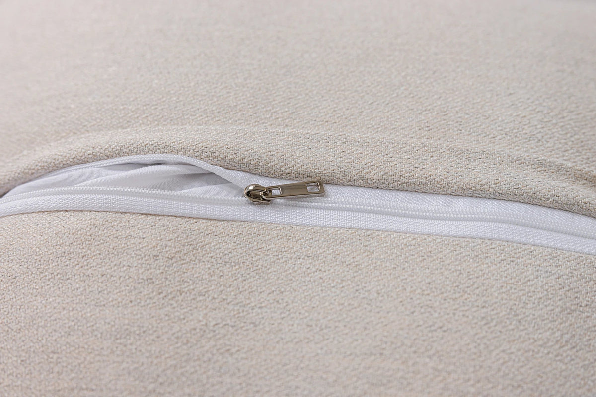 Atelier Ecru Crossline Cushion Cover - Zip & seam