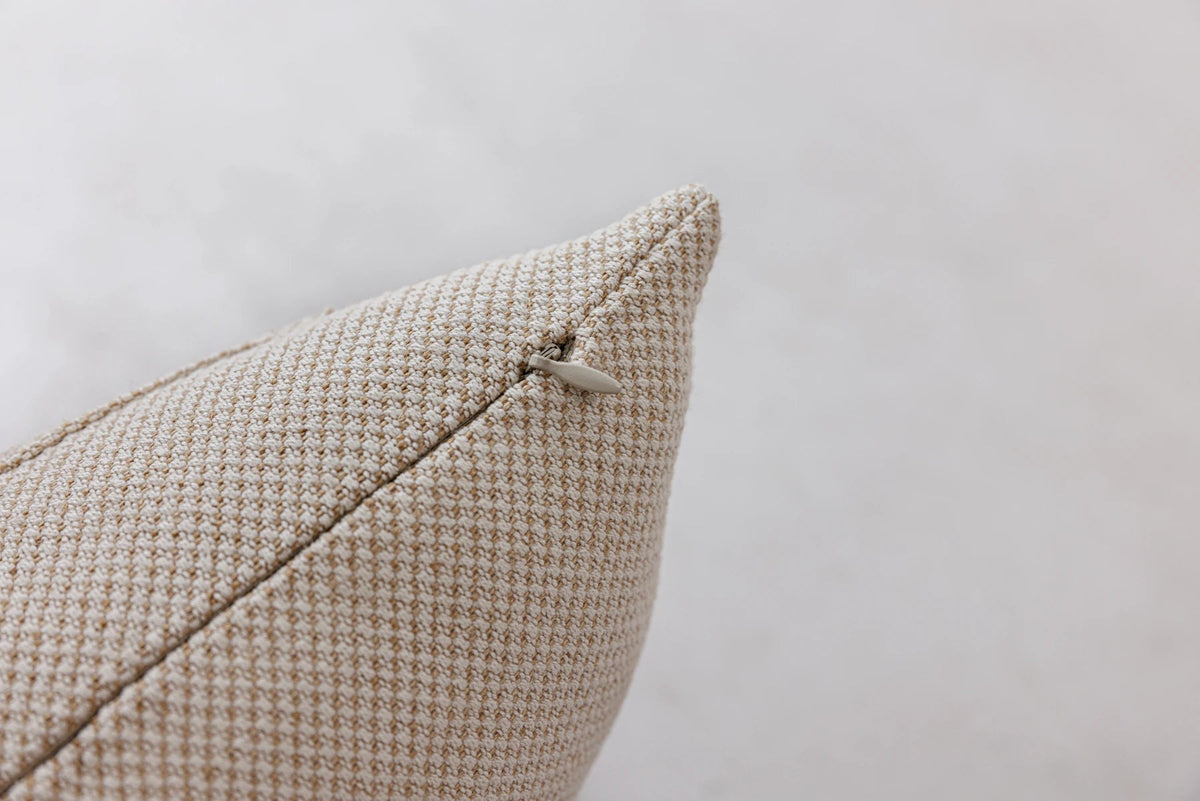 Atelier Ecru Composition Lumbar Cushion Cover - Zip & seam