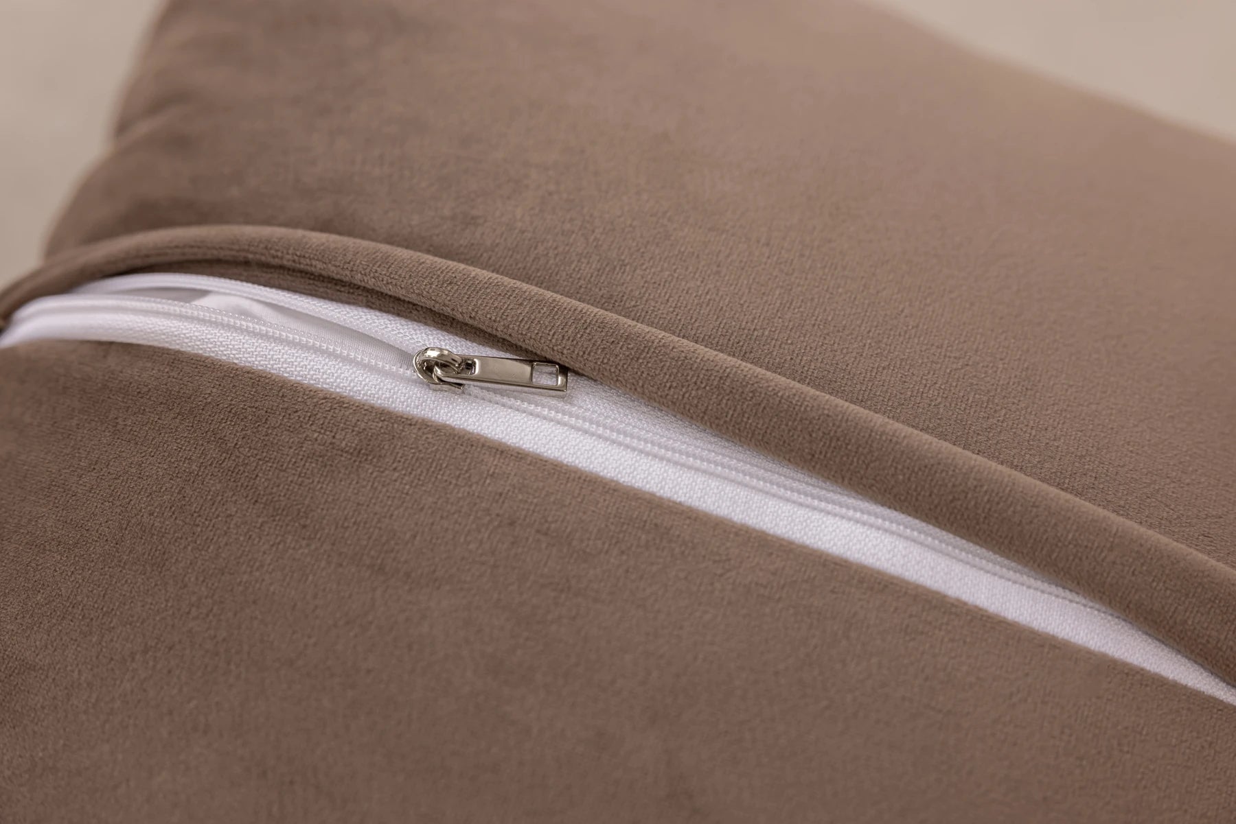 Cacao Fringe Panel Cushion Cover - Zip & seam