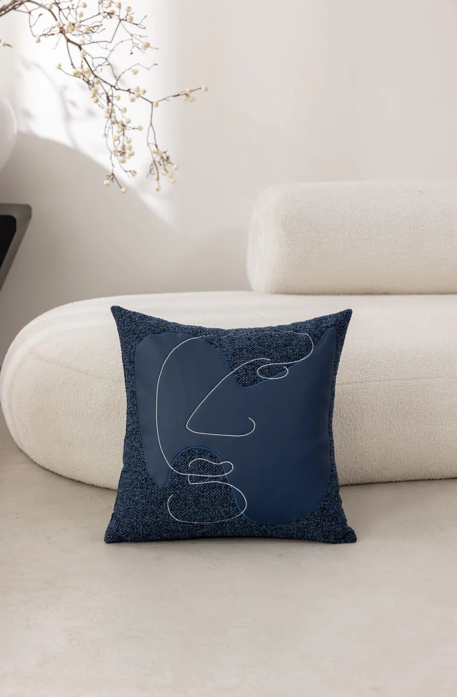 Midnight Line Wandering Line Cushion Cover - Full view
