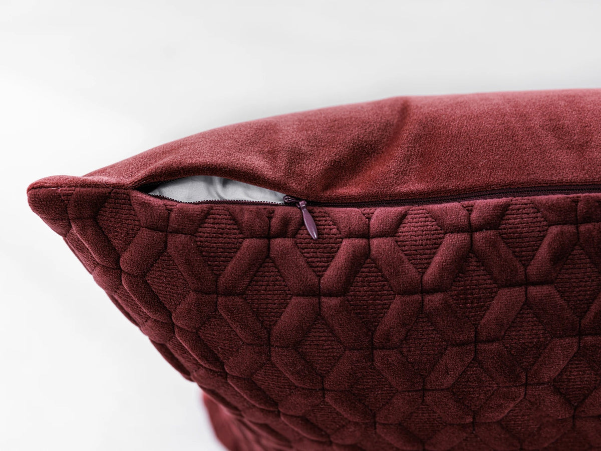 Crimson Ink Crimson Mosaic Cushion Cover - Zip & seam